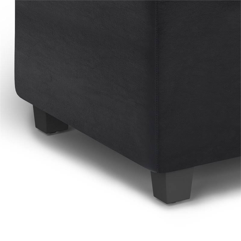 Black Rectangular Lift Top Storage Ottoman D211632