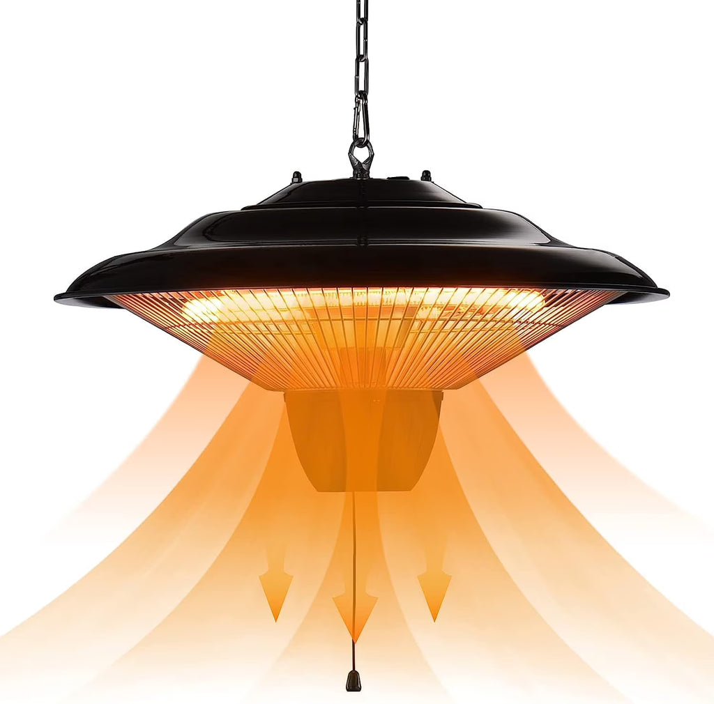 1500W Electric Hanging Patio Heater with Overheat & Tip-Over Protection, IP34 Waterproof E80753