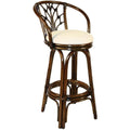 Antique Finish Swivel Rattan Counterstool L12177