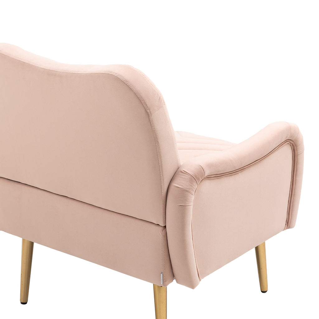 Velvet Single Sofa Chair with Rose Golden Metal Legs Q620