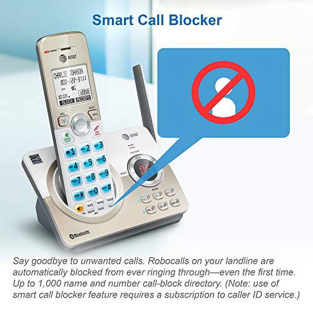 White/Champagne DECT 6.0 Expandable Cordless Phone System with Digital Answering System R936570