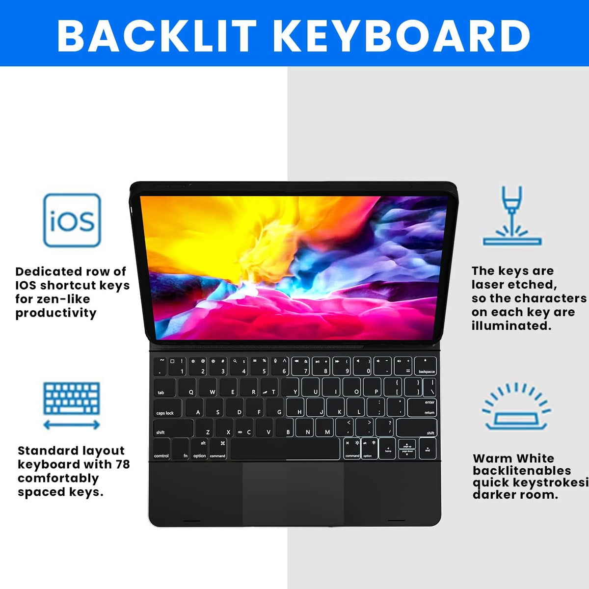 Black Aluminum Alloy Keyboard Case for iPad Air 4th Generation H7063