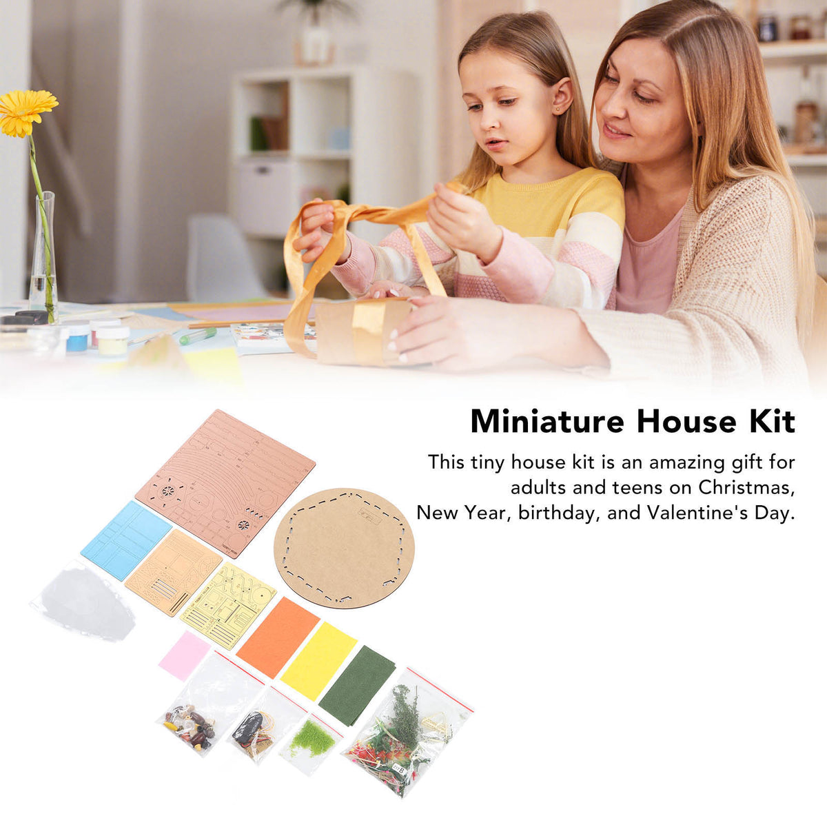 Miniature House Kit 1:24 Wood Dollhouse Kit R39368