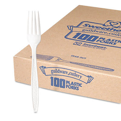 Black Extra Heavyweight Plastic Fork O393