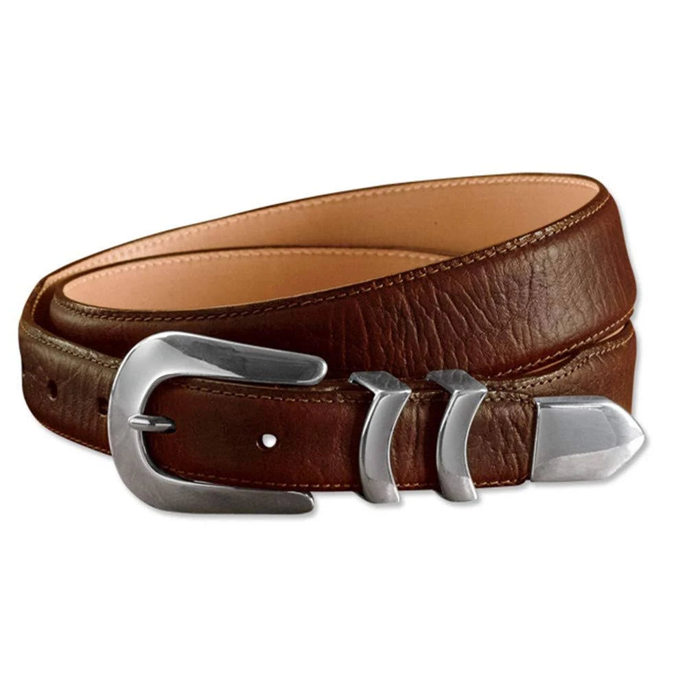 Bison Belt with Silver Buckle D1401