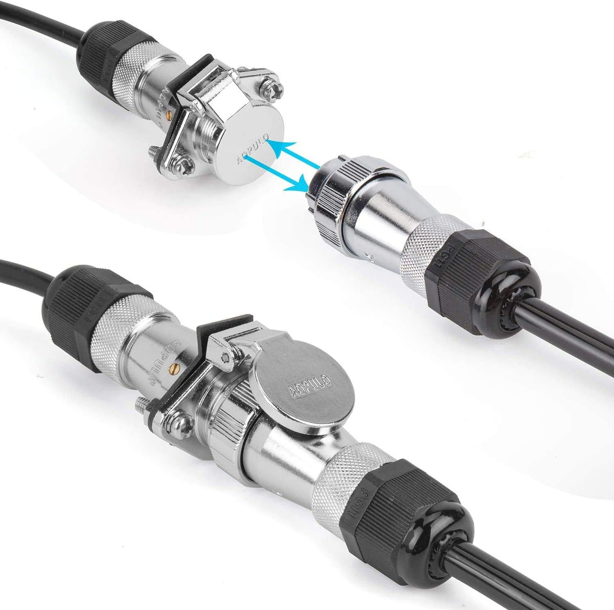 Heavy Duty Vehicle Coil Trailer Cable with 4 PIN AV Connector Disconnect Kit, Pack of 2 I68926