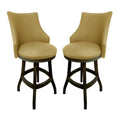 Tan & Dark Shadow Swivel Wood Bar Stool Set of 2 R3433