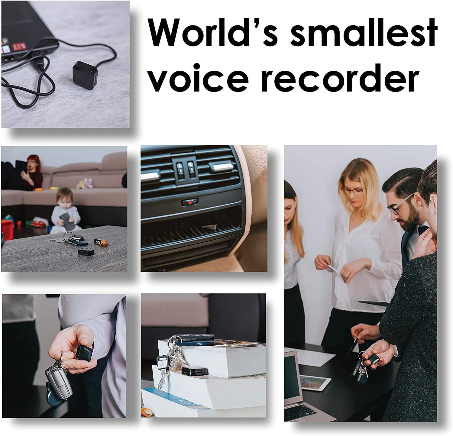 Mini Voice Recorder, 512 Hours Recording Capacity, Pack of 2 U940380