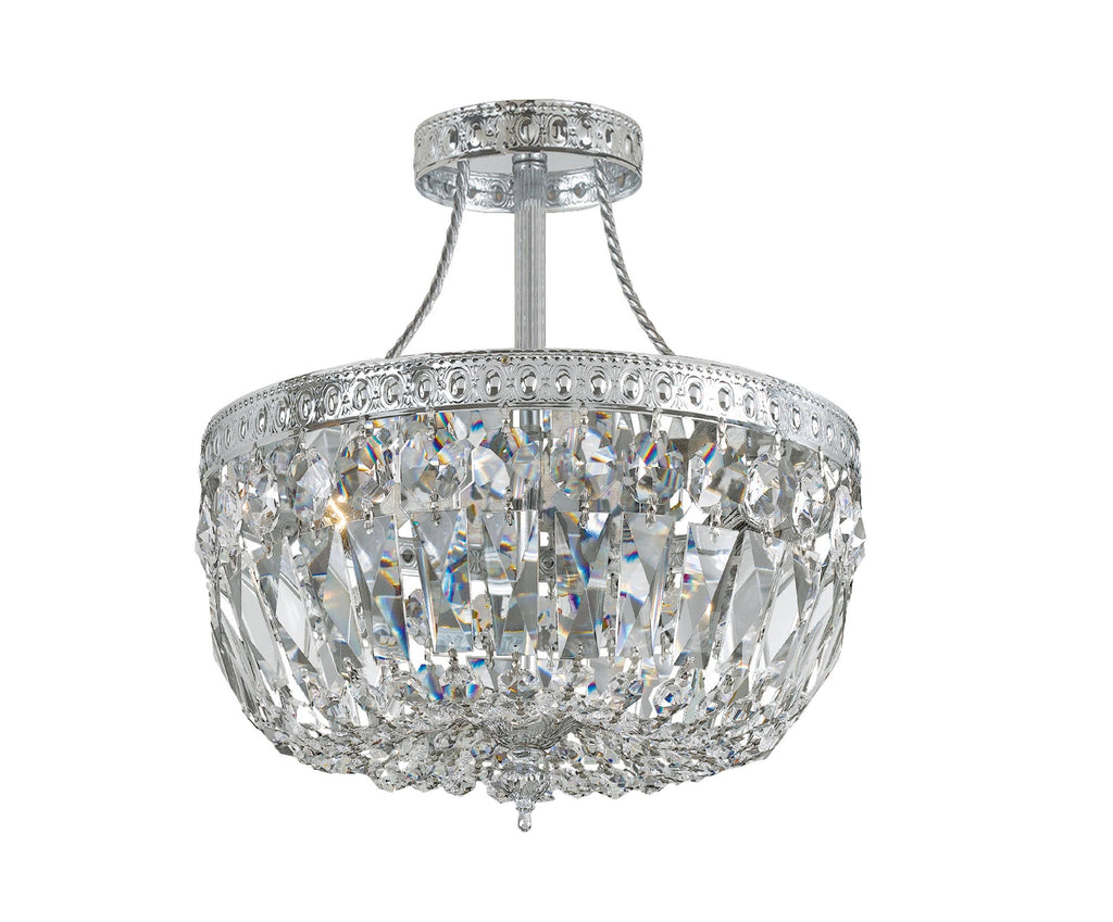 3 Light Clear Spectra Brass Ceiling Mount H211