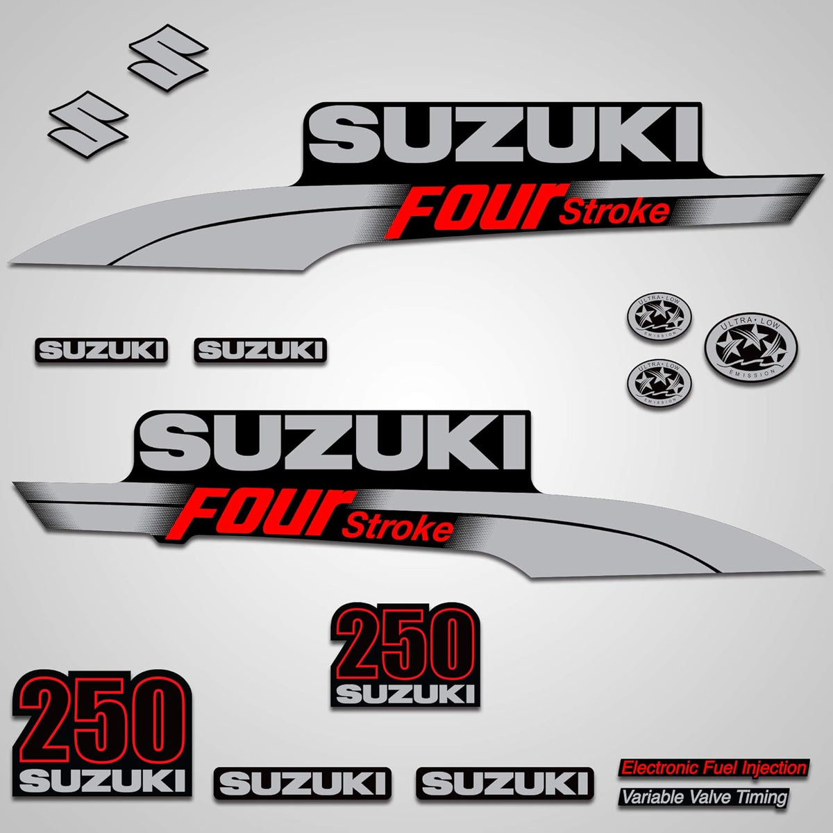 Red Outboard Engine Graphics Kit Sticker Decal R335879