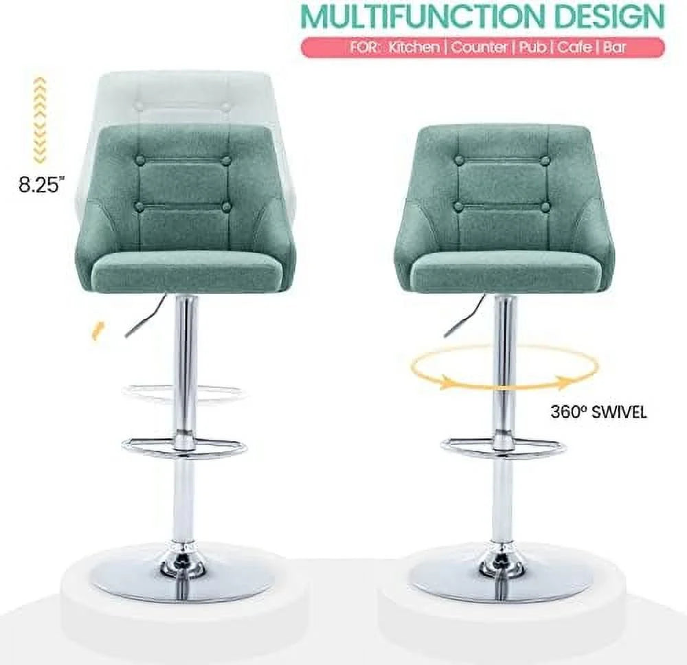 Swivel Fabric Tufted Barstool with Back G234