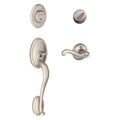 Satin Nickel Handleset with Deadbolt and Door Lever A715