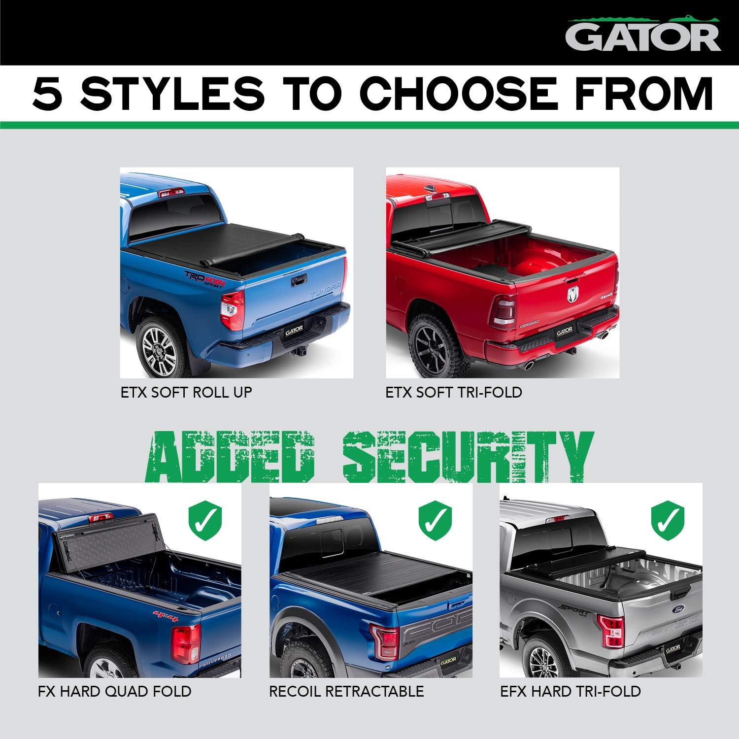 Hard Tri-Fold Truck Bed Tonneau Cover for Ford F-150 6' 7" Bed Q649281
