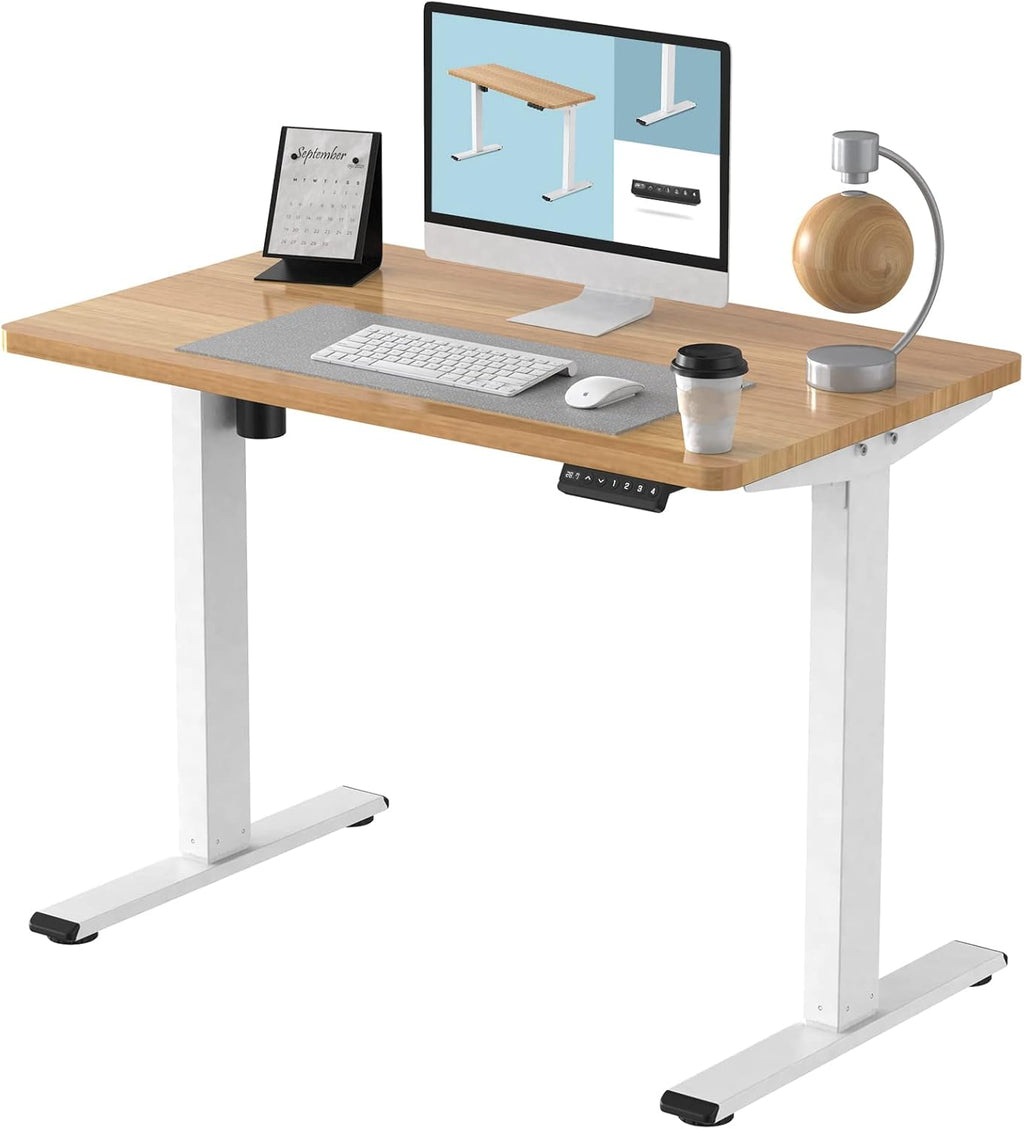Electric Height Adjustable Standing Desk, 48 x 24 inch, White Frame/White Desktop M7947