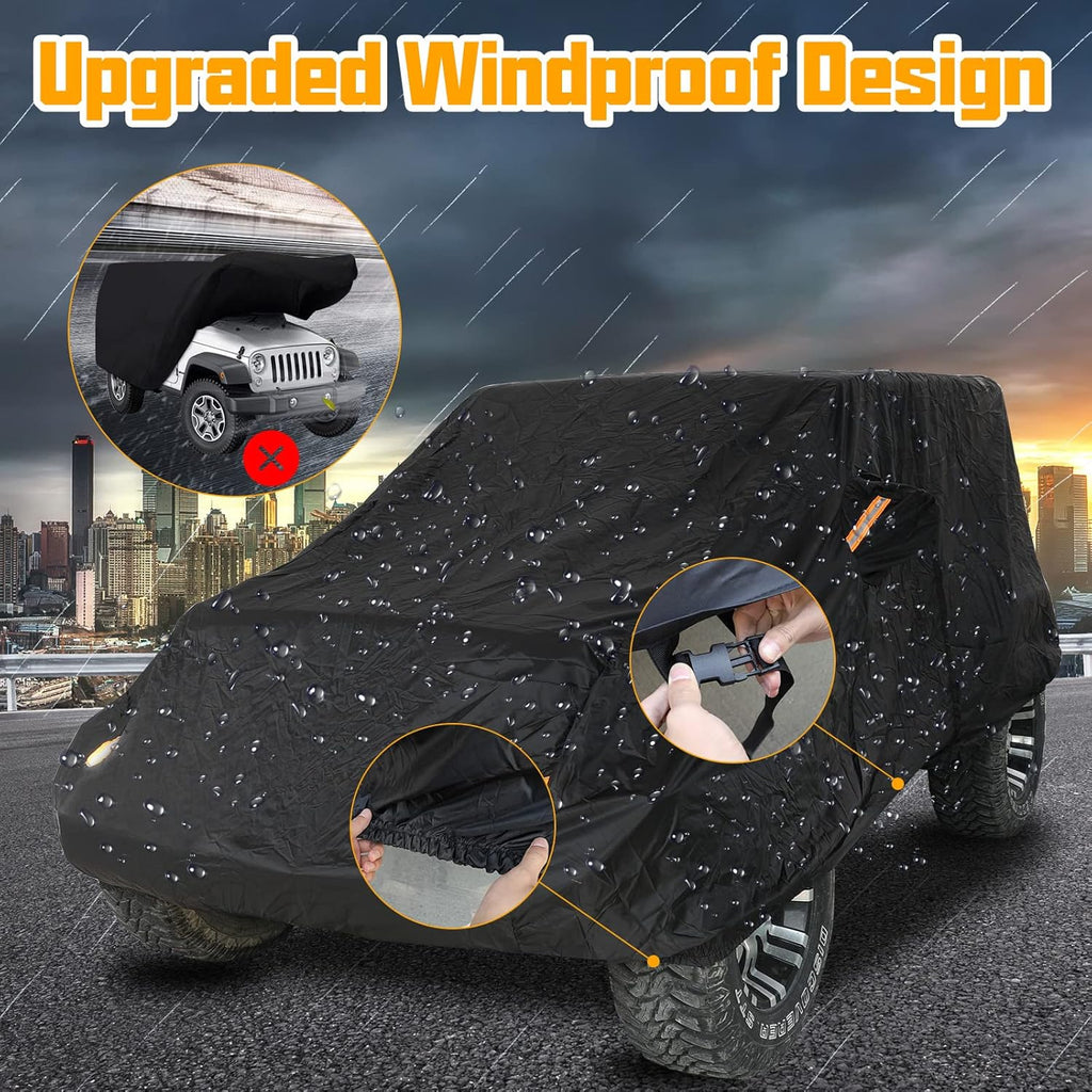 2 Door Full Car Cover with Driver Door Zipper X2319