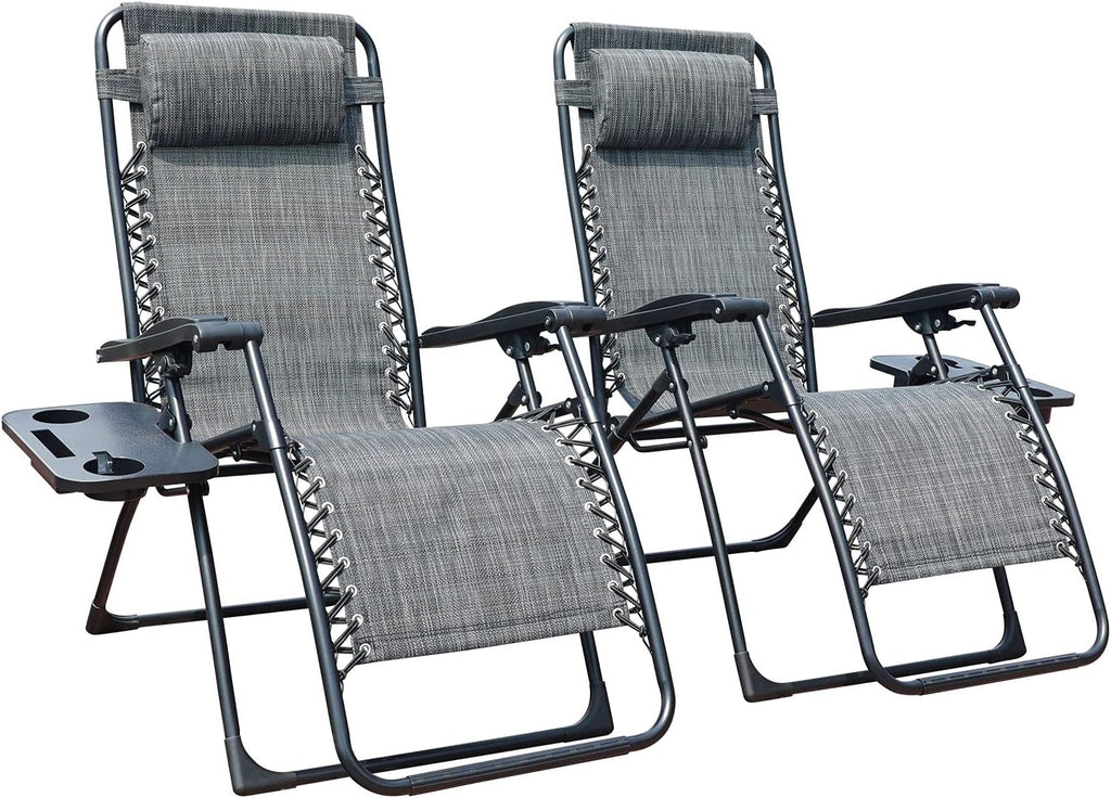 Beige Zero Gravity Folding Lounge Chair Set of 2 Y899761