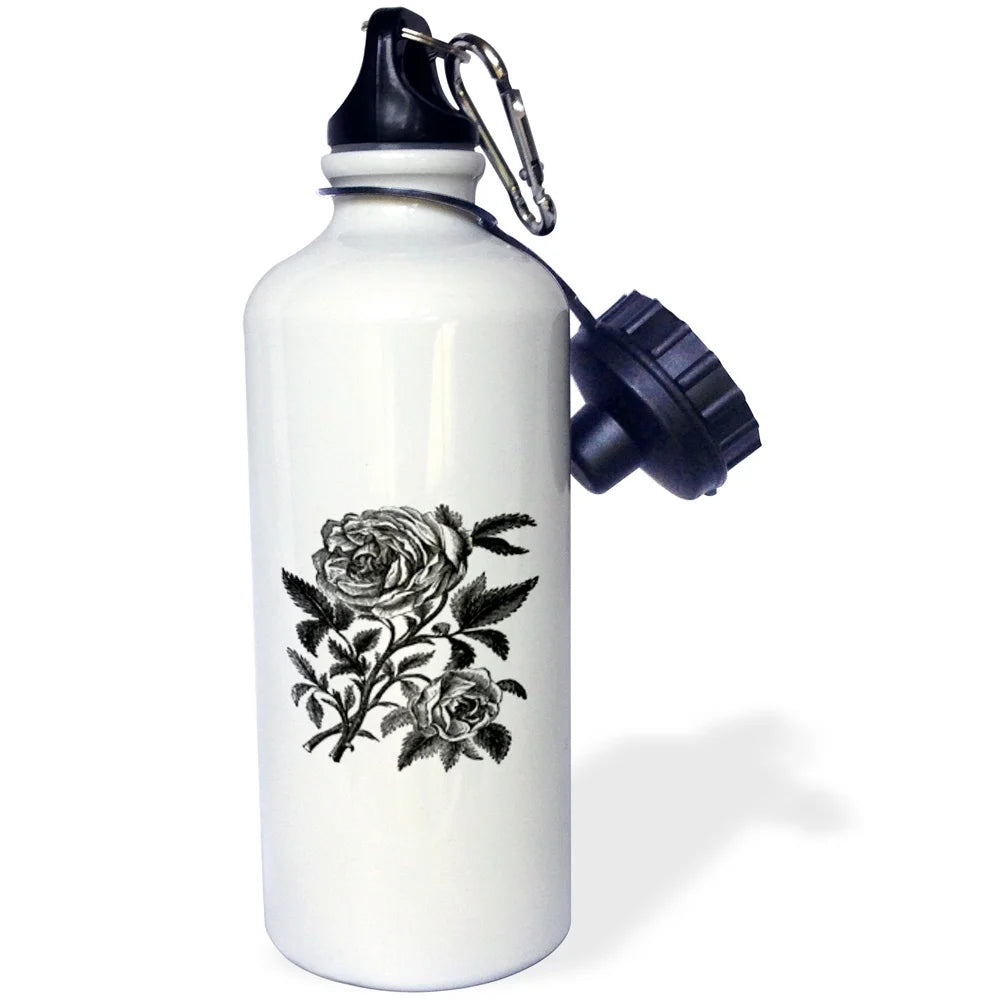 Vintage Black Rose 21 oz Sports Water Bottle S8911