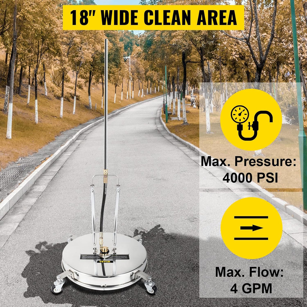 18 in 4000 PSI 304 Stainless Steel Pressure Surface Cleaner J978