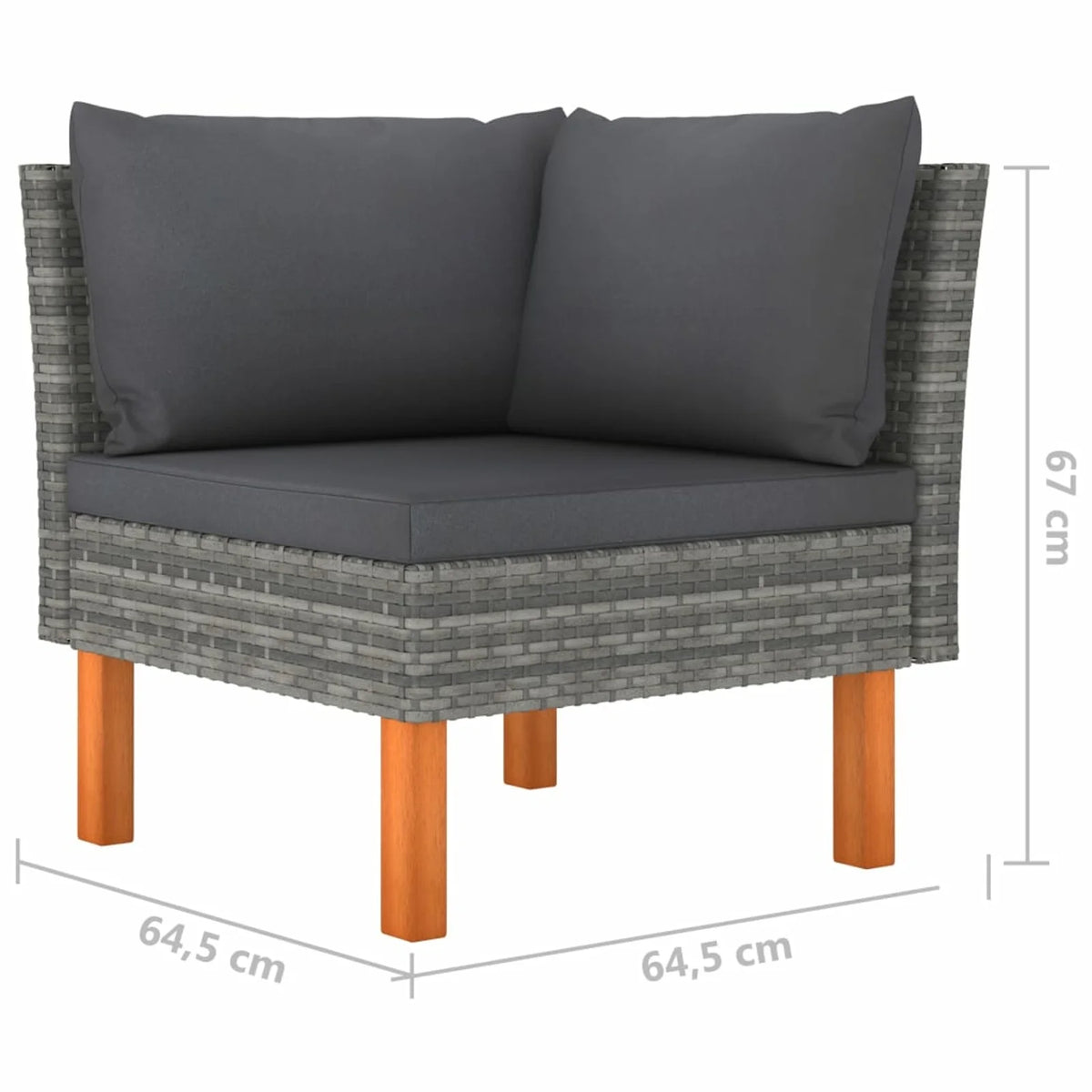 6 Piece Gray Poly Rattan Sectional Outdoor Furniture Set U124918
