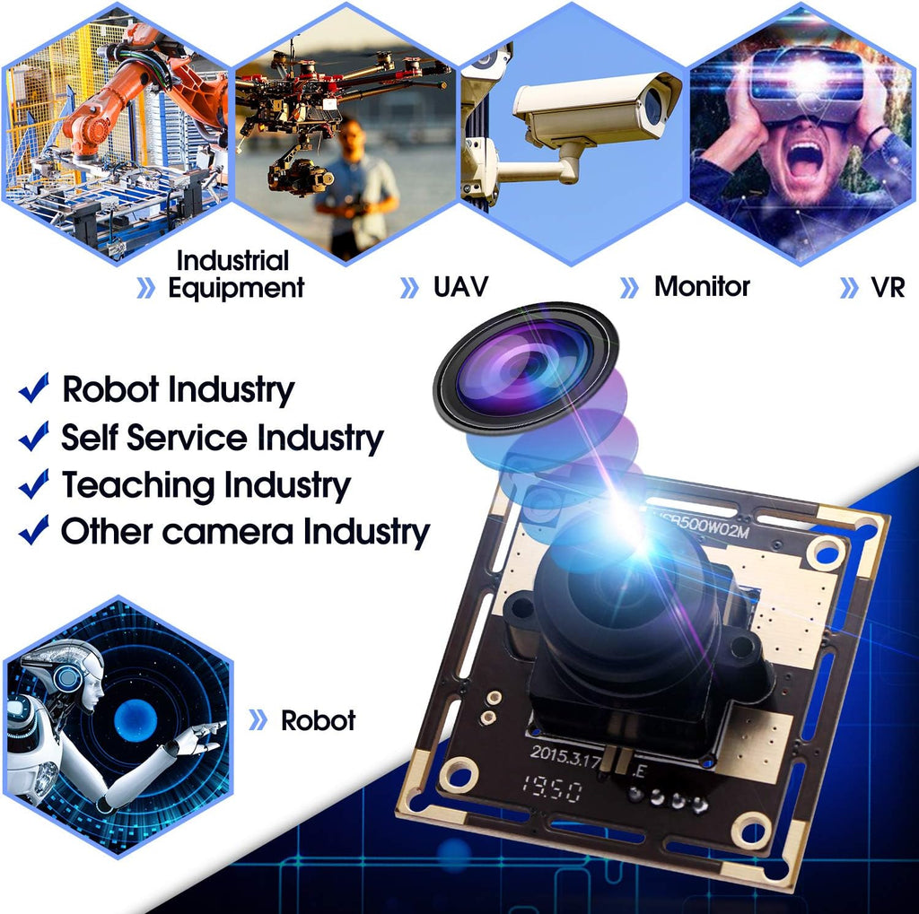 5 Megapixel USB Camera Module with 170 Degree Fisheye Lens Wide Angle HD Webcamera M5949