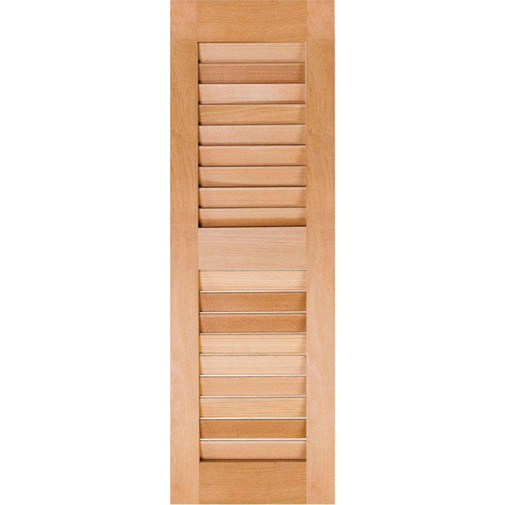 Unfinished Pine Louvered Shutters, Per Pair L832