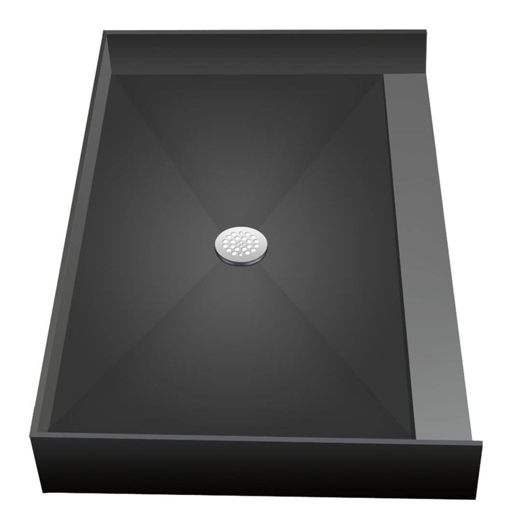 Polished Chrome Rectangular Barrier Free Shower Base with Center Drain T14226