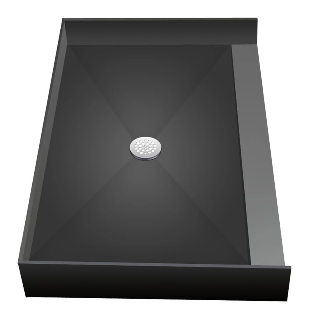 Polished Chrome Rectangular Barrier Free Shower Base with Center Drain T14226