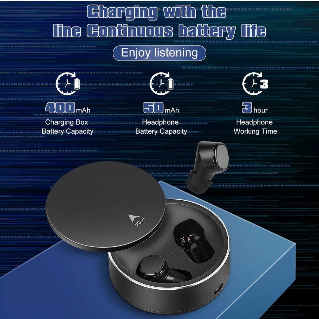 True Wireless Earbuds IPX5 Waterproof with Mic - Black W602