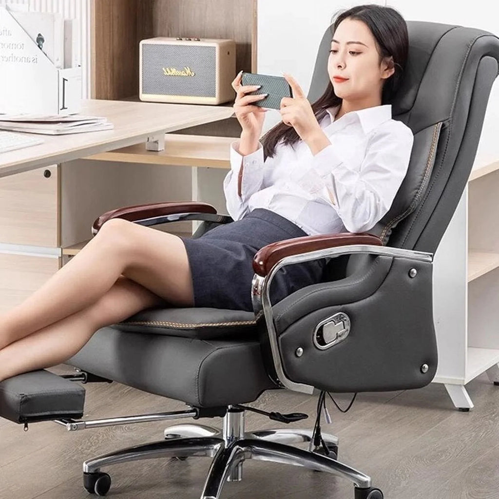 Leather Office Chair with Wheels P641