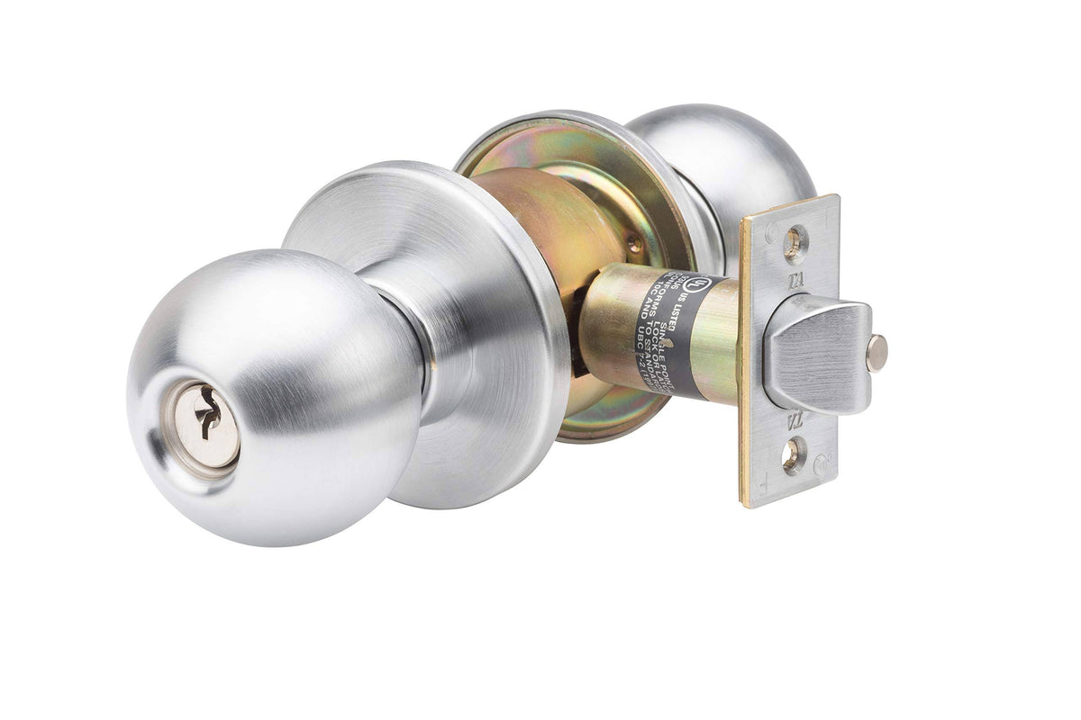 Satin Stainless Steel Heavy Duty Grade 1 Cylindrical Storeroom Knob I519242