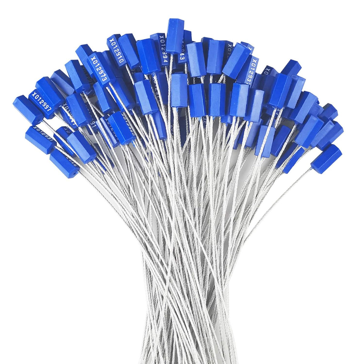 100PCS Steel Security Cable Seals Numbered Tamper Proof Tags 320mm Blue Pack of 2 B296930