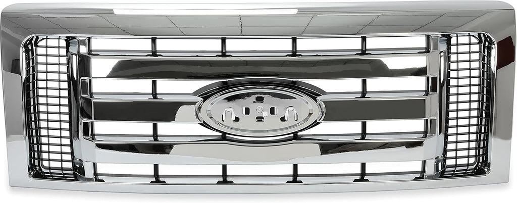 Chrome Silvery Shell and Black Front Bumper Grille Assembly Pack of 2 I528