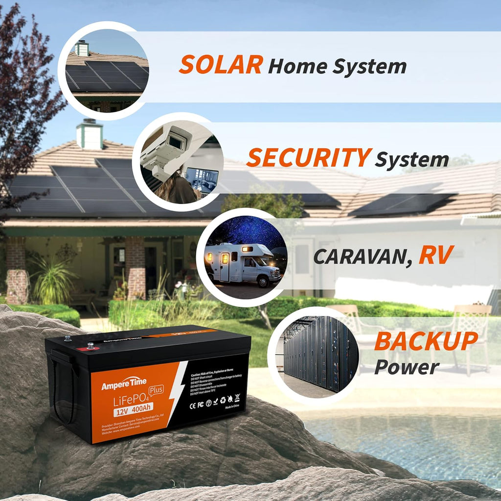12V 400Ah Deep Cycle LiFePO4 Battery Pack with Built-in 250A BMS E15091