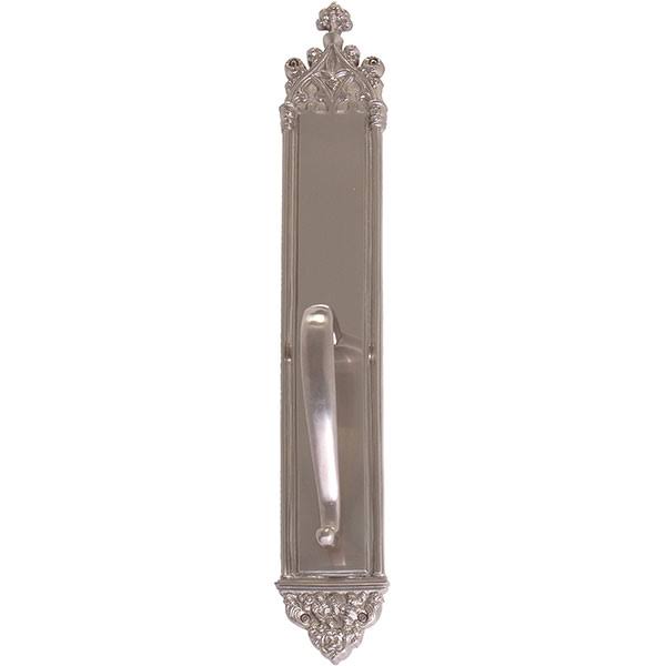 Gothic Pull Plate with S-Grip Pull Satin Nickel V853