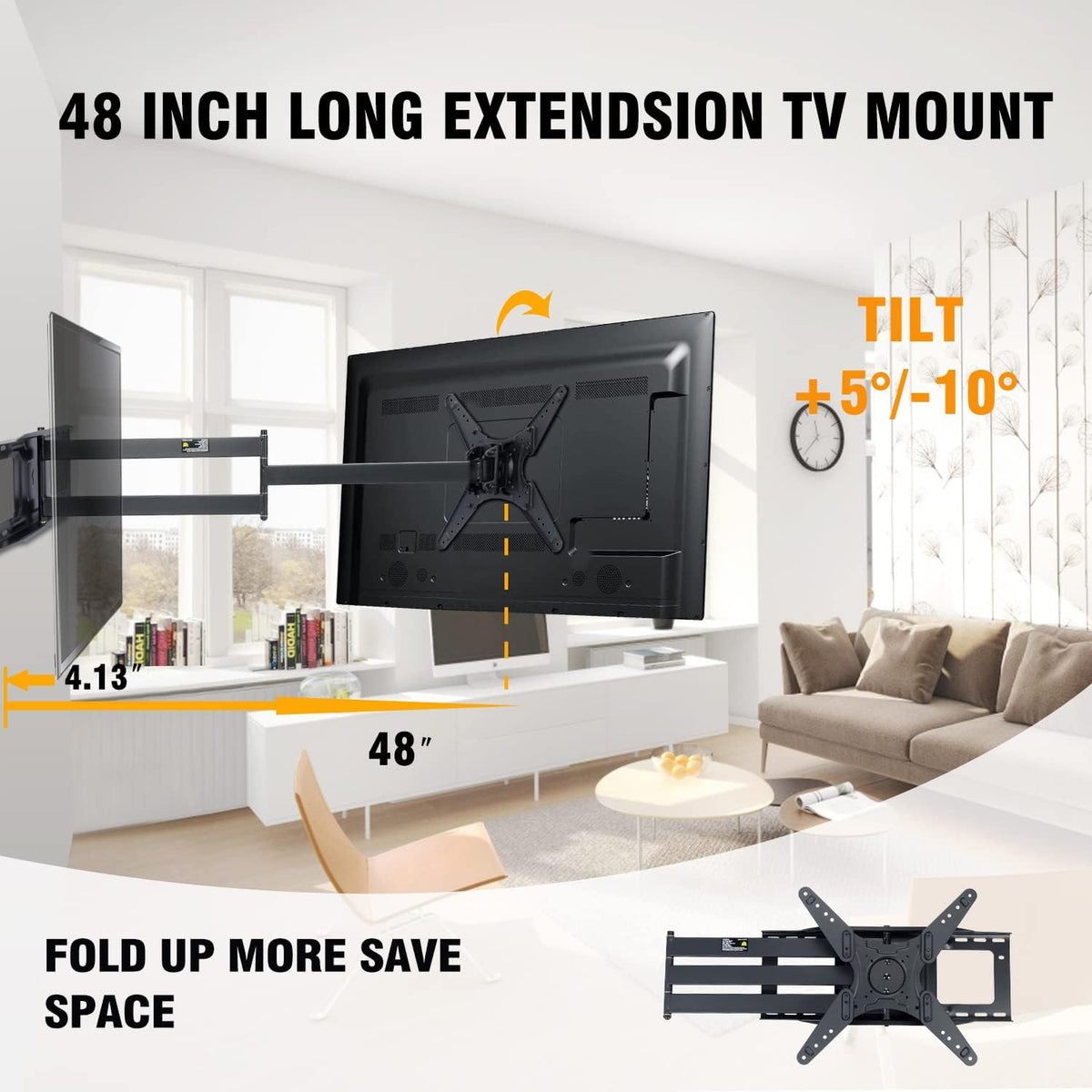 TV Wall Mount Bracket with 48" Extension Articulating Arms I446