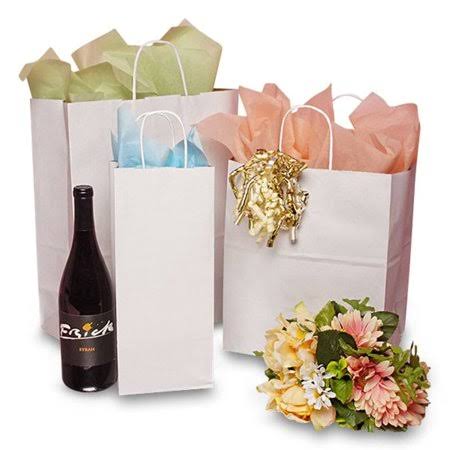 White and Kraft Paper Bags, 250, 13 inch Gusset 7 inch G188382