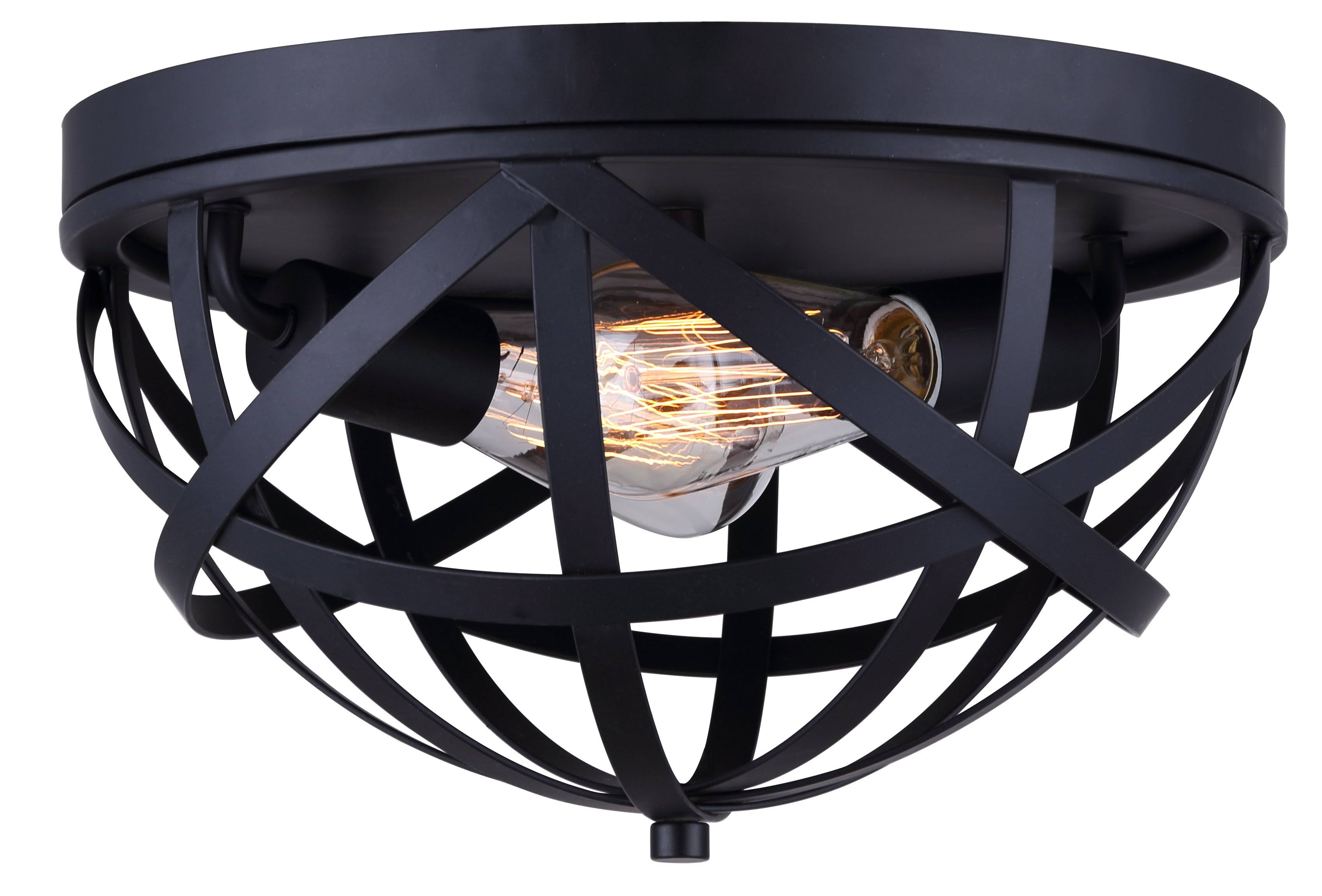 2 Light Flush Mount Black R8890