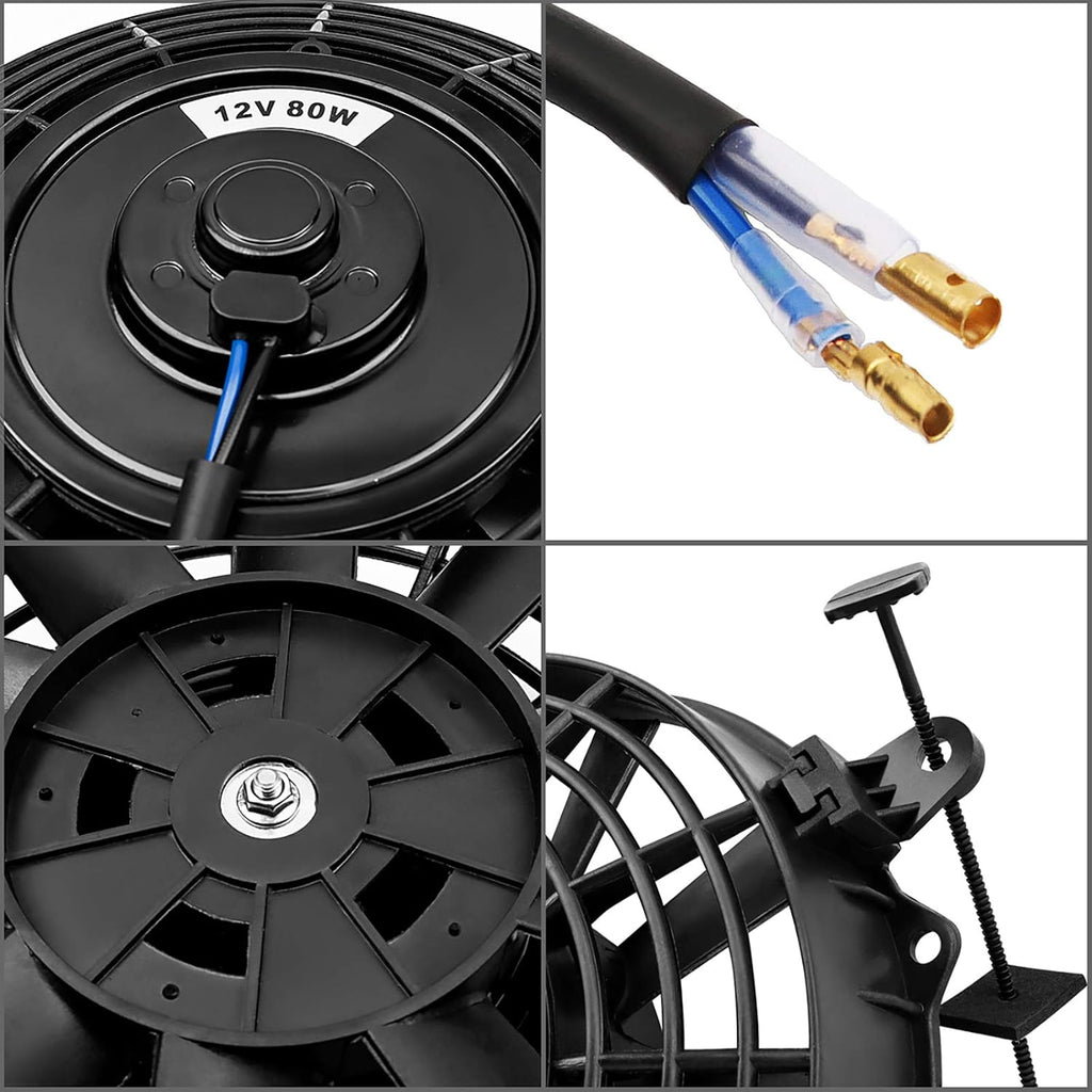 2x12 Inch Electric Radiator Cooling Fan 1750 CFM 12 Volts 80 Watts Pack of 2 B820