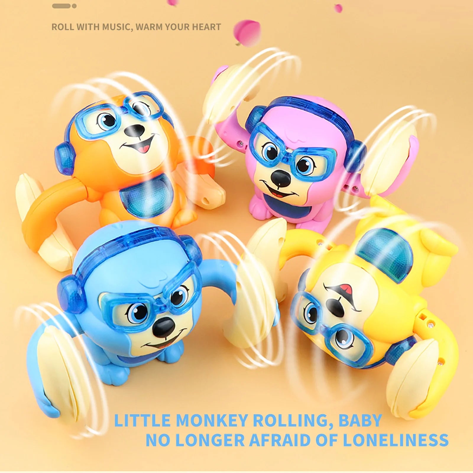 Pink Electric Rolling Monkey Toy R2570