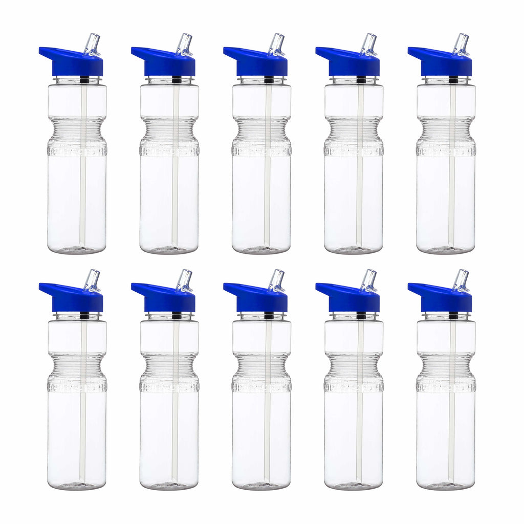 28 oz Sports Bottles with Straw Set of 10 Blue G2548