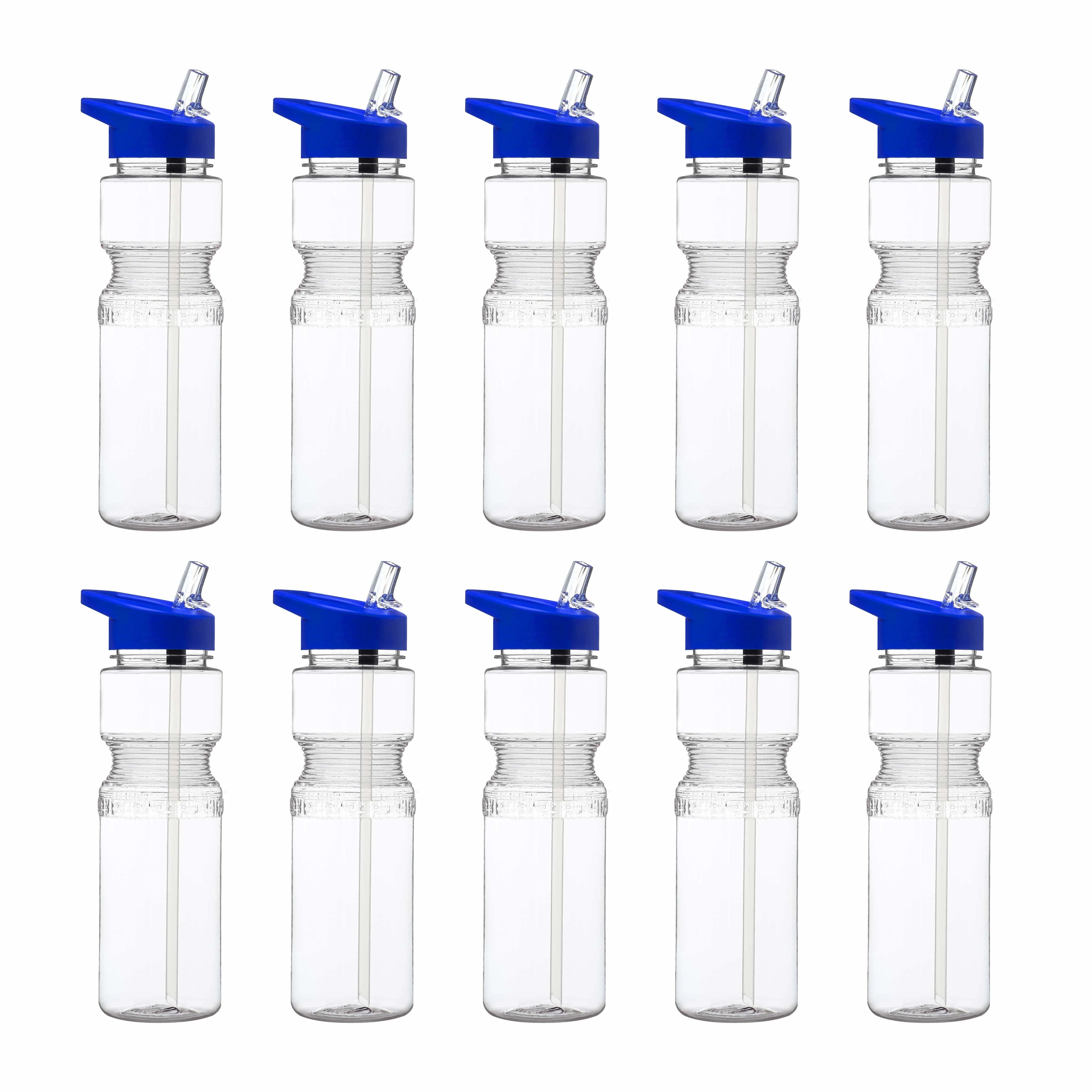 28 oz Sports Bottles with Straw Set of 10 Blue G2548