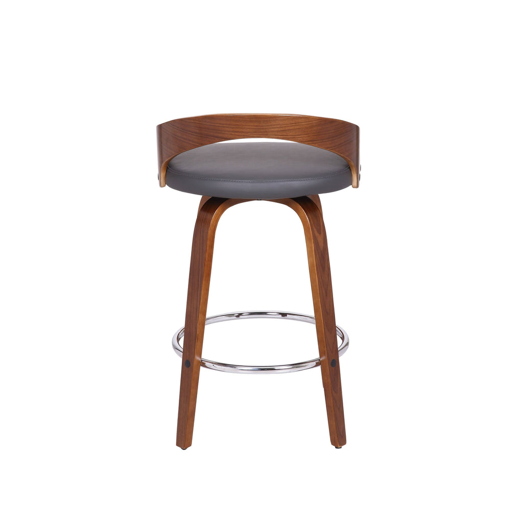 Walnut Upholstered Wood Bar Stool - Brown - Counter Height J982996