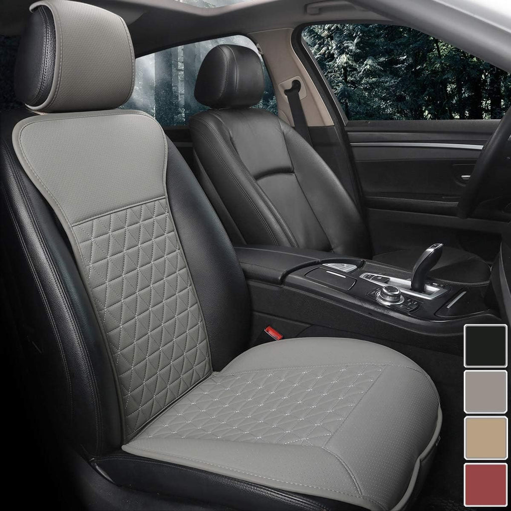 Black PU Leather Front Car Seat Cover with Backrest L343