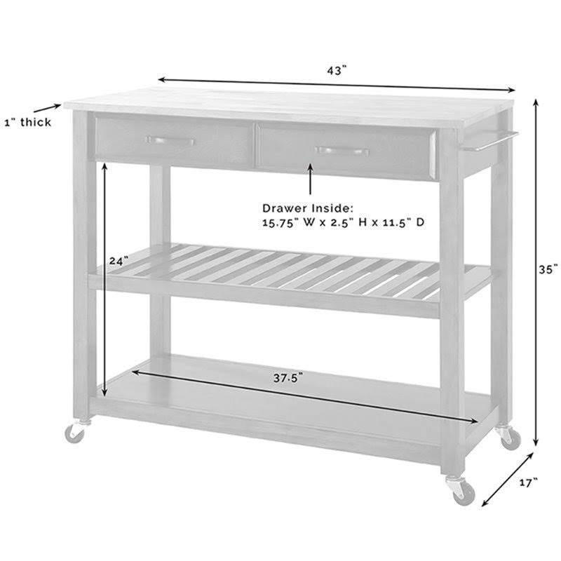 Black Granite Top Kitchen Cart Island with Stool Storage B241449