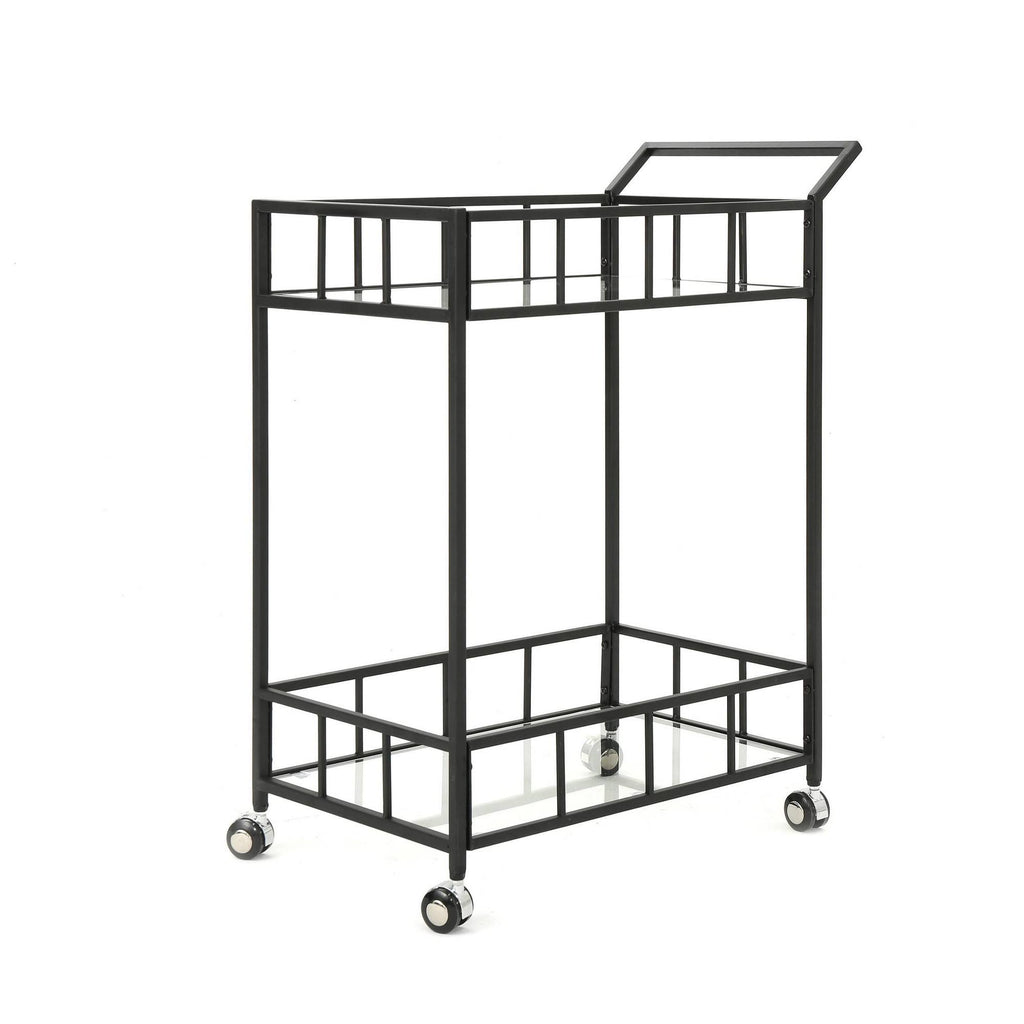 Black Glass Bar Cart T738