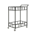 Black Glass Bar Cart T738