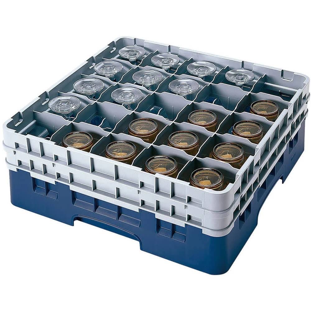 Navy Blue 25-Compartment Full Size Glass Rack F914