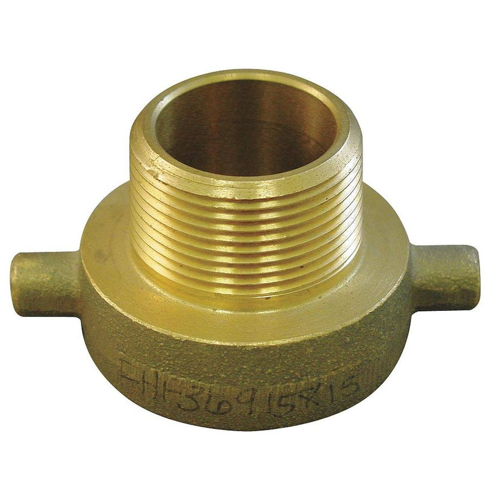Fire Hose Adapter, Pin Lug, Brass x Brass, 2-1/2 in x 4 in H337