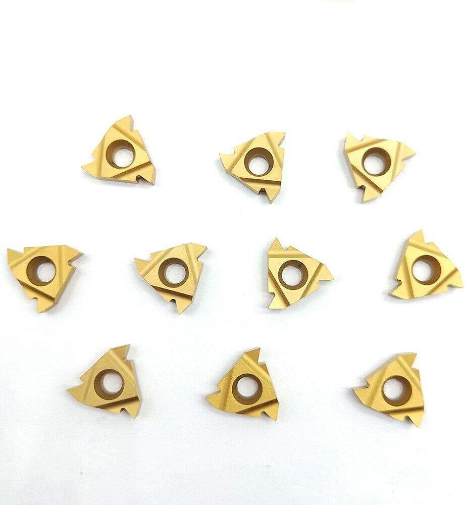 10PCS 16ER AG60 Indexable Carbide Threading Insert Blade with External Threading Turning Tool Holder A809
