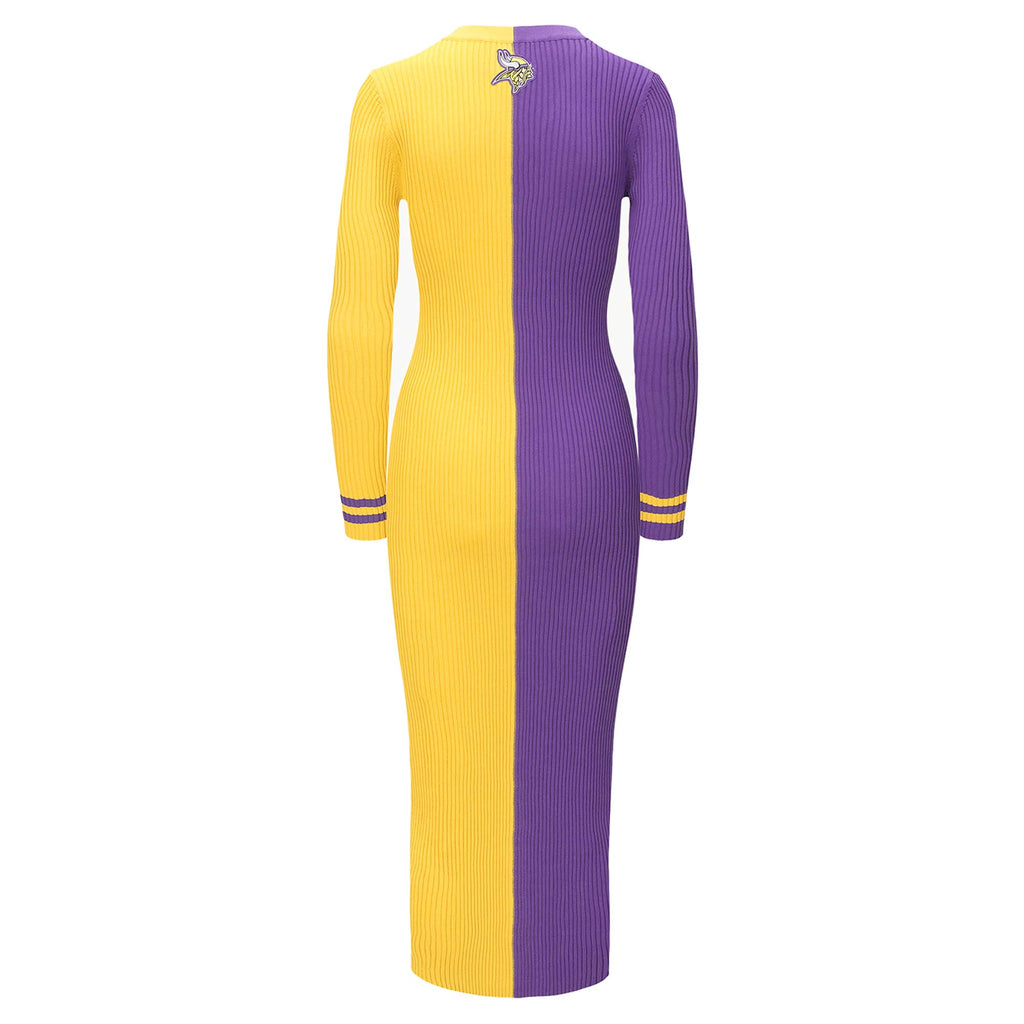 Purple Knit Button-Up Sweater Dress G321935